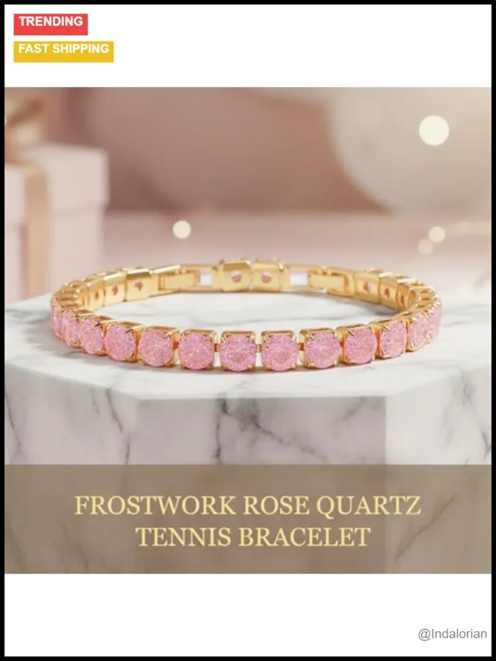 Gold Plated Crystal Tennis Bracelet Women Healing Stones Birthstone Gift